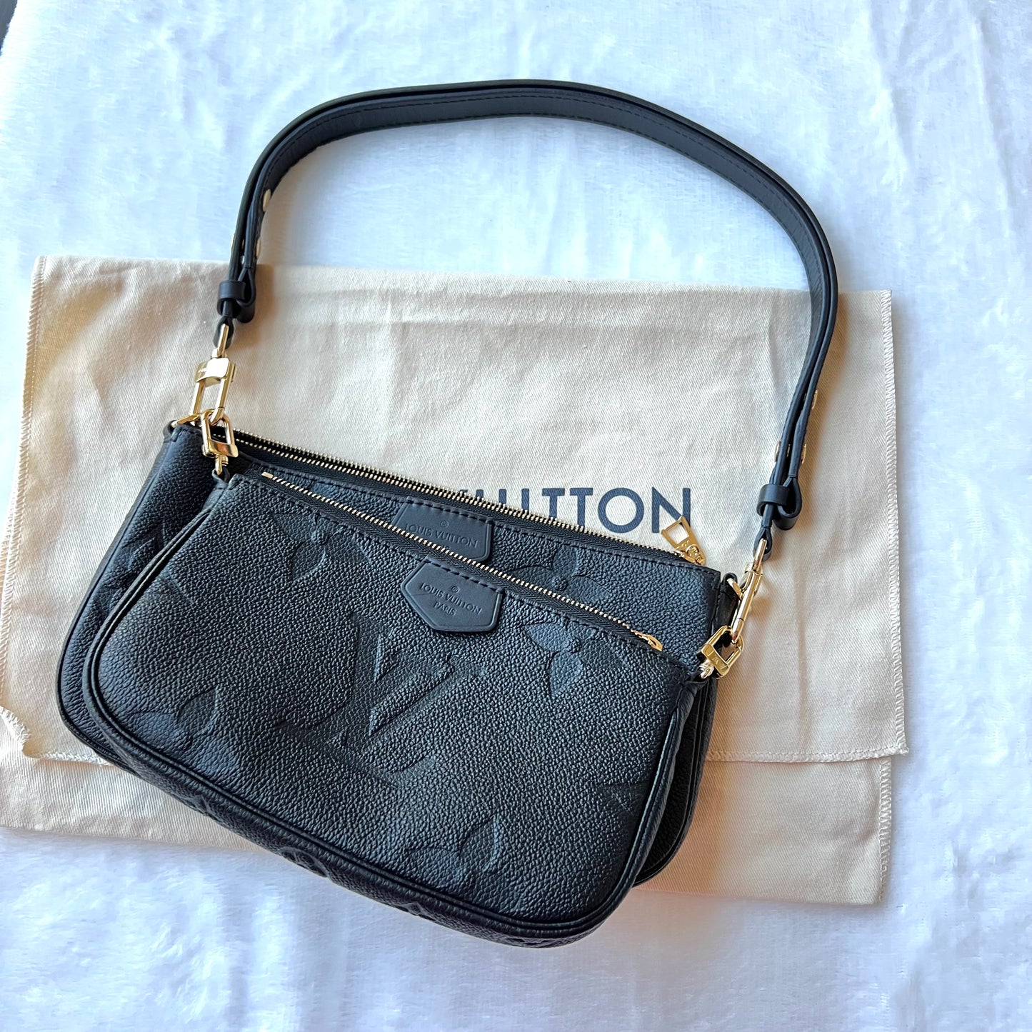 LOUIS VUITTON Black Empreinte Multi Pochette Accessoires