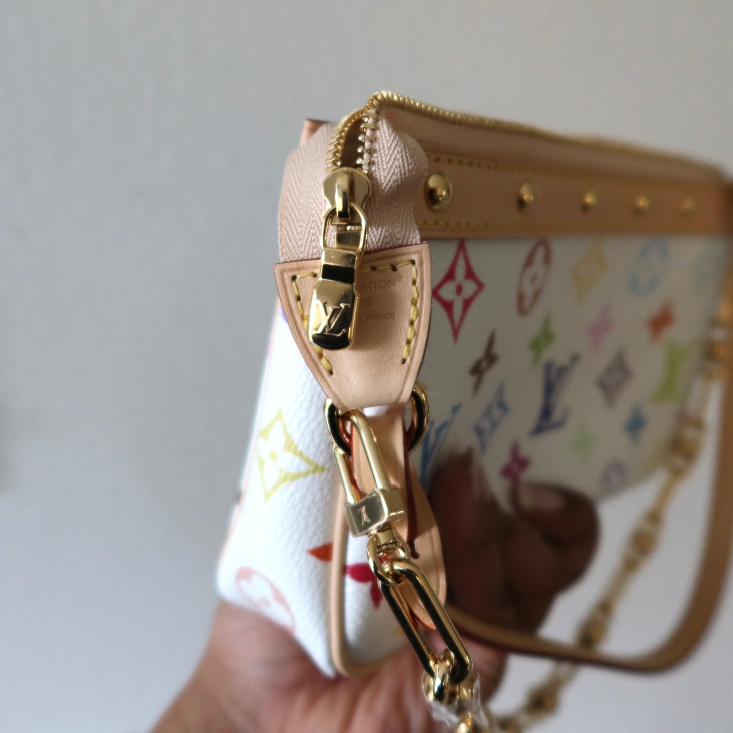 LOUIS VUITTON Murakami Multicolor White 20 Yr Anniversary Pochette Accessoires