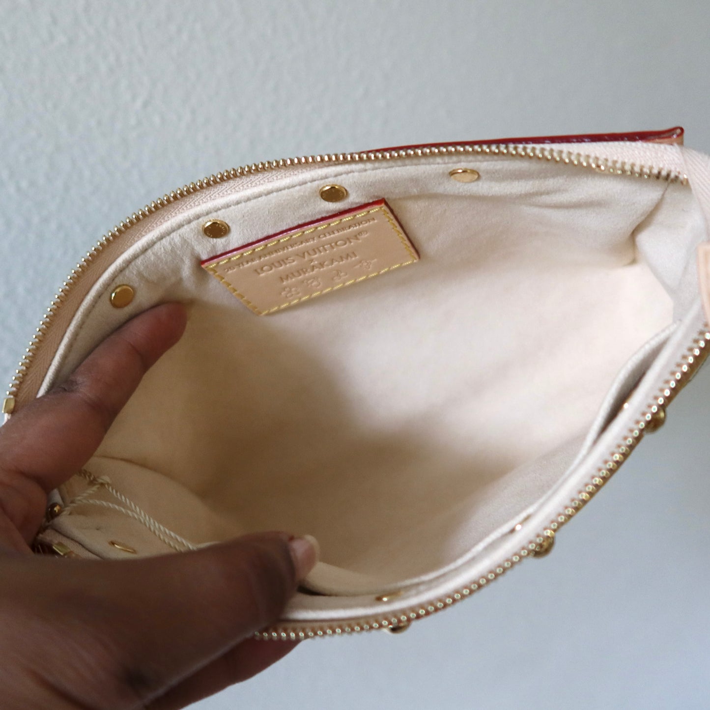 LOUIS VUITTON Murakami Multicolor White 20 Yr Anniversary Pochette Accessoires