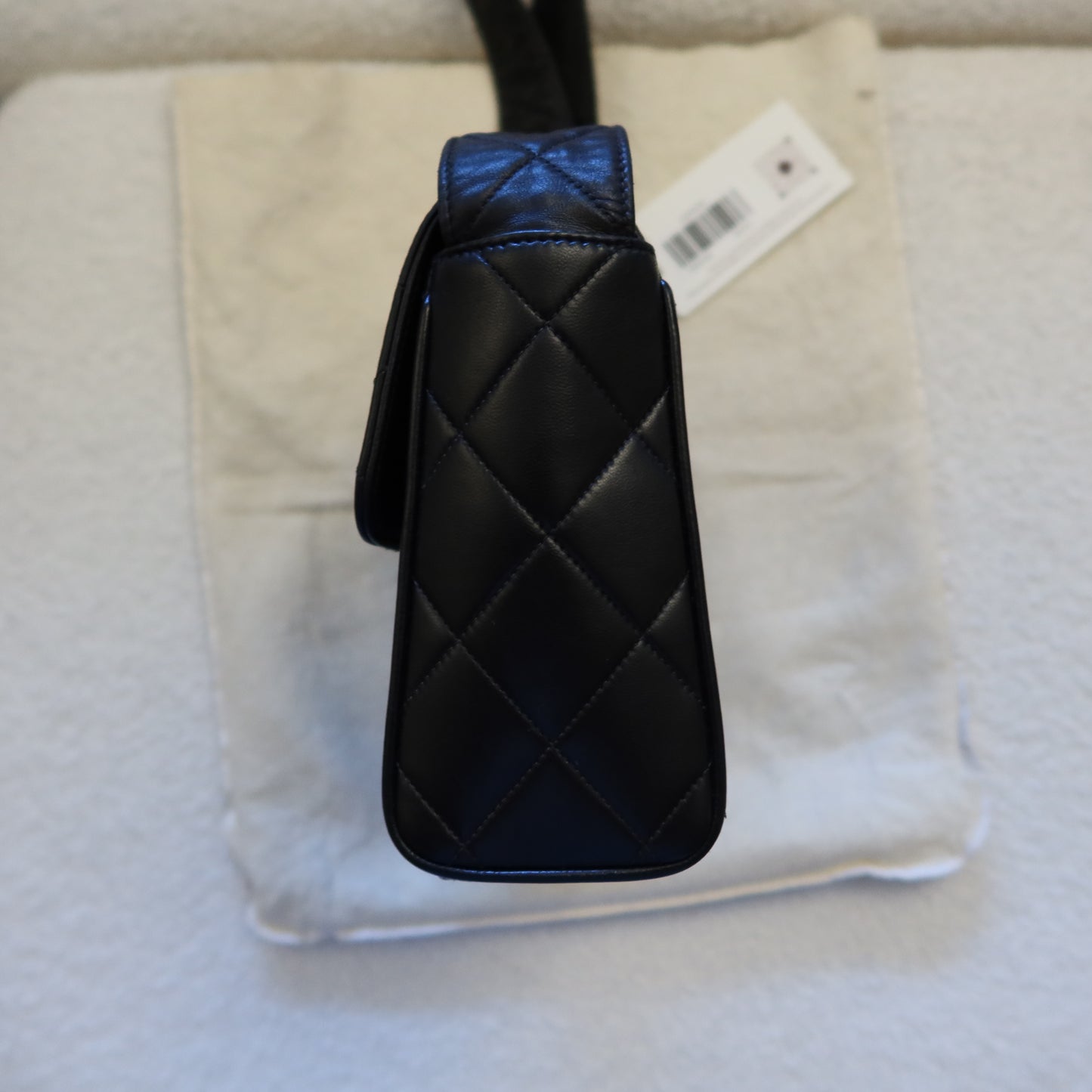 CHANEL 1994 Lambskin Quilted Black Shoulder Crossbody Bag