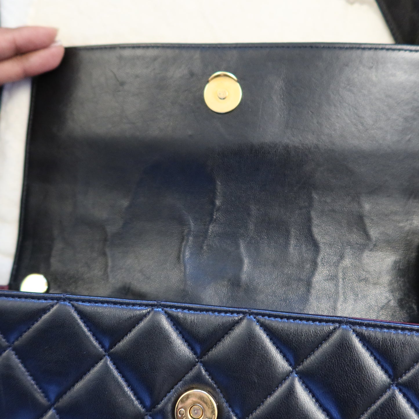 CHANEL 1994 Lambskin Quilted Black Shoulder Crossbody Bag