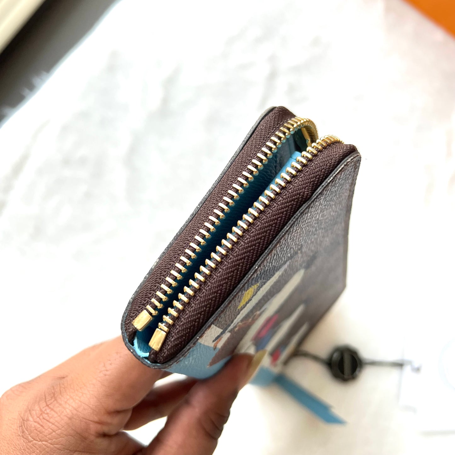 LOUIS VUITTON Clemence Wallet Damier Ebene Penguins