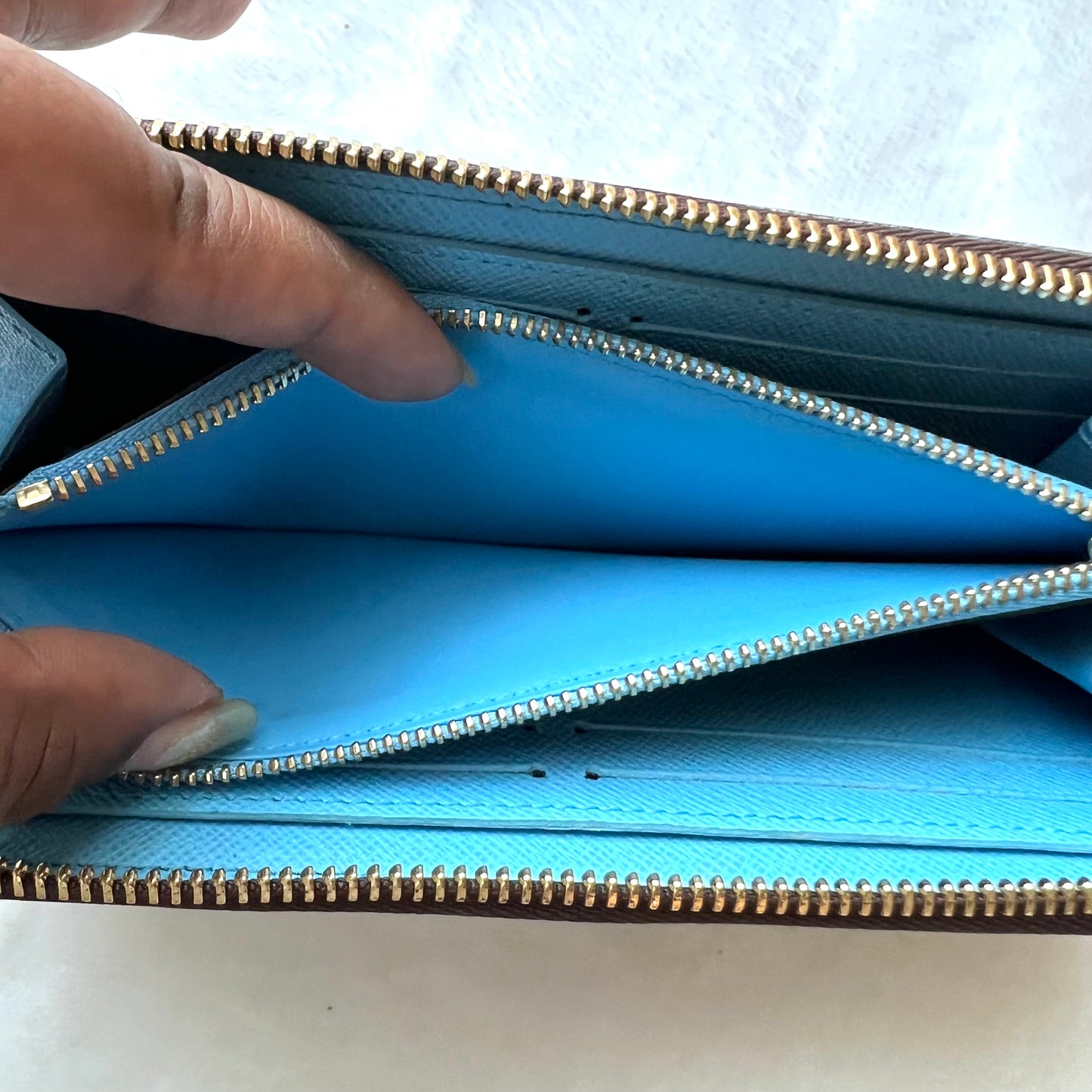 LOUIS VUITTON Clemence Wallet Damier Ebene Penguins