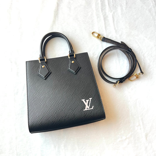 LOUIS VUITTON Black Epi Sac Plat BB